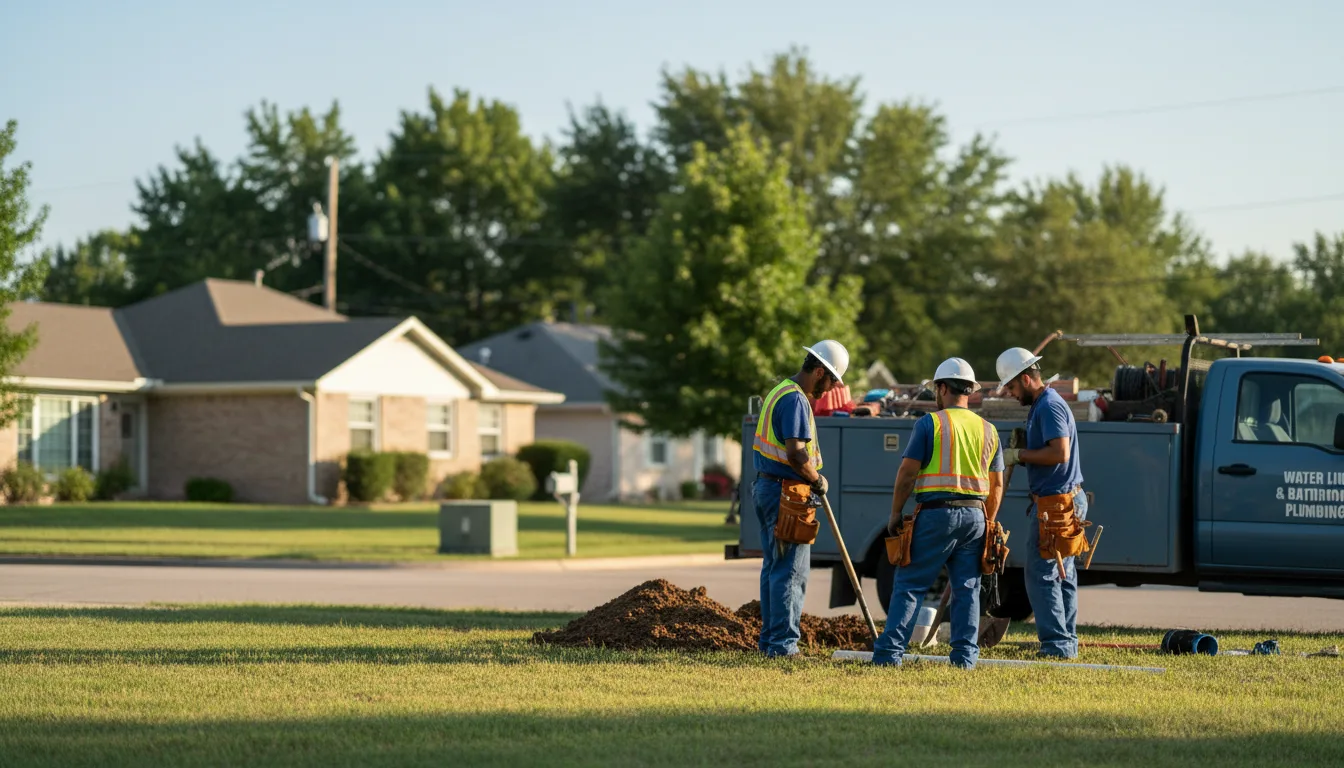 Residential water line and bathroom plumbing service in Bruce, MS